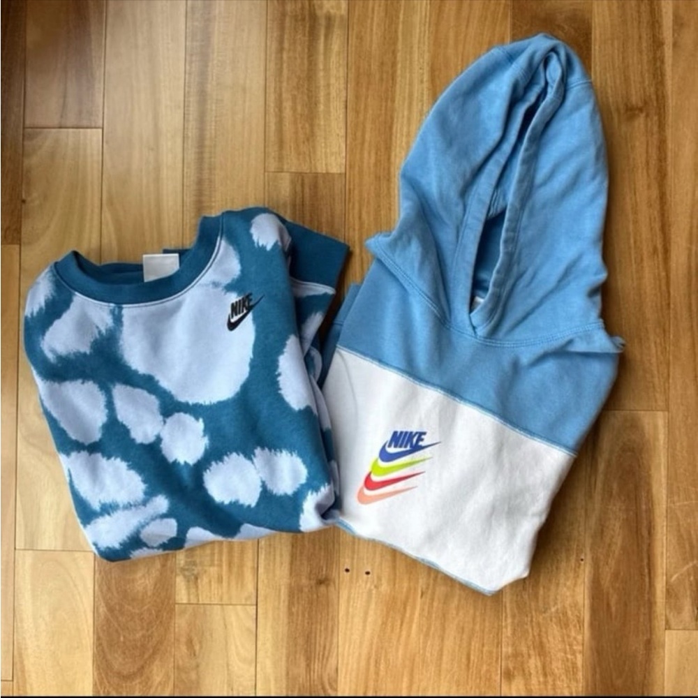 Nike Kids Blue and White Sweatshirt and Hoodie Set